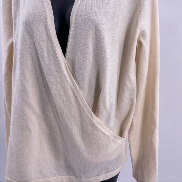 Land's End Women Cashmere Long Sleeve Wrap Sweater Blouse Blush Rose Pink Small - Picture 6 of 12